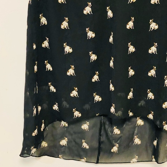 Boston Terrier Dress Black Sleeveless with Dog Print Sz Large - Picture 13 of 14